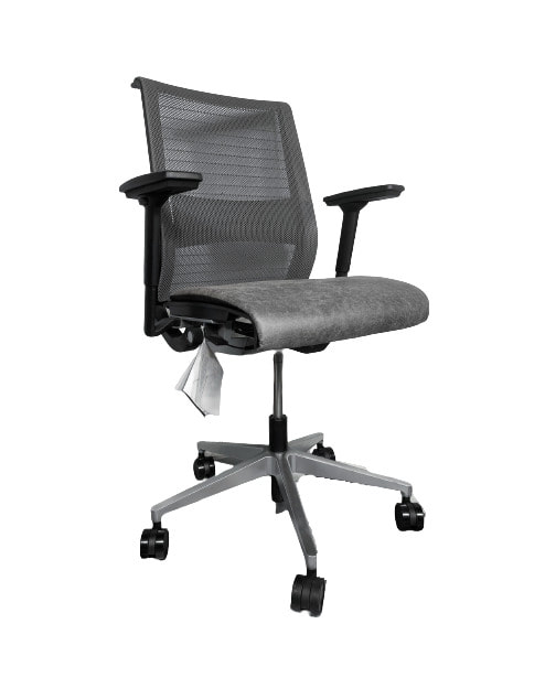 Steelcase Think Distressed Grey Leather, Distressed Black Leather Office Chair